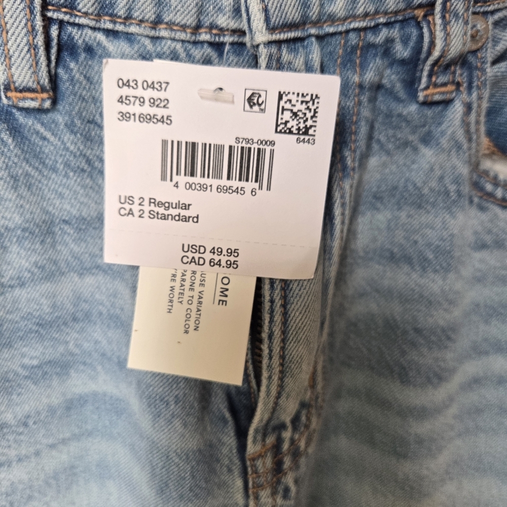 American Eagle Dreamy Drape Super High-Rise Sz 2 Ultra Wide Leg Jeans  Long Blue - Picture 8 of 15
